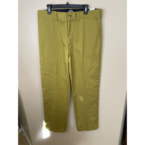 Dickies Skateboarding Pants Mens 38x32 Green Flat-Front Relaxed Durable Design - Picture 2 of 8